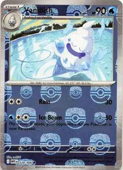 Pokemon TCG Vanillish (Master Ball Pattern) #028/086 Holo SV: White Flare NM - Image 1