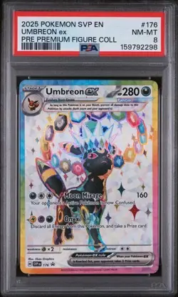 2025 POKEMON SVP EN-SV BLACK STAR PROMO #176 UMBREON EX PSA 8 - Image 1