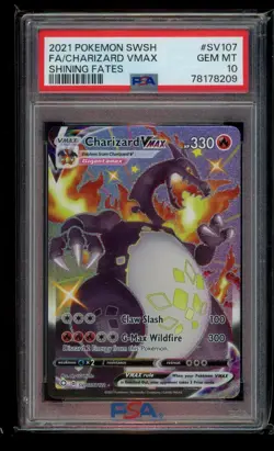 Charizard VMAX Pokemon TCG Shining Fates Shiny Vault SV107/SV122 Holo PSA 10 - Image 1