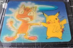 1998 Pokemon Viz Video Pikachu Meowth Lenticular Card PIKA-0032D/DVD Promo - Image 1