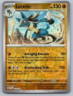 Lucario 114/198 Uncommon Scarlet & Violet Pokemon Reverse Holo Near Mint - Image 1