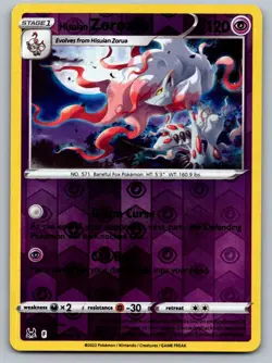 Hisuian Zoroark 076/196 Holo Rare Lost Origin Pokemon Near Mint - Image 1