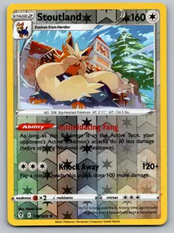 Stoutland 135/203 Rare Evolving Skies Pokemon Reverse Holo Lightly Played - Image 1