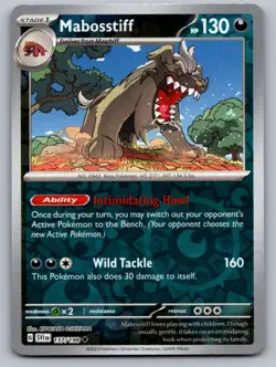 Mabosstiff 137/198 Uncommon Scarlet & Violet Pokemon Reverse Holo Lightly Played - Image 1