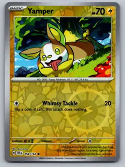 Yamper 058/162 Common Temporal Forces Pokemon Reverse Holo Lightly Played - Image 1