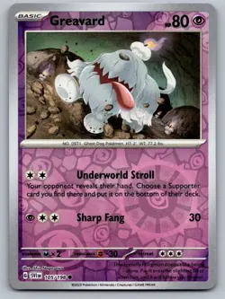 Greavard 105/198 Common Scarlet & Violet Pokemon Reverse Holo Lightly Played - Image 1