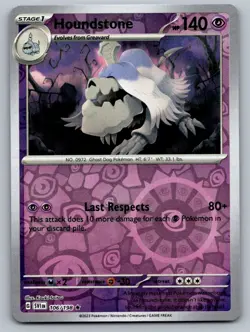 Houndstone 106/198 Rare Scarlet & Violet Pokemon Reverse Holo Lightly Played - Image 1