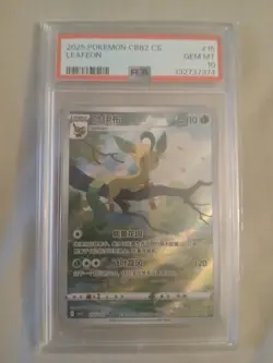 PSA 10 Gem Mint 2025 Pokemon CBB2 CS Leafeon 15/ Exclusive Chinese Art Graded - Image 1