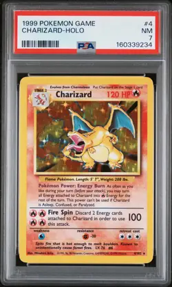 1999 POKEMON GAME #4 CHARIZARD-HOLO PSA 7 - Image 1