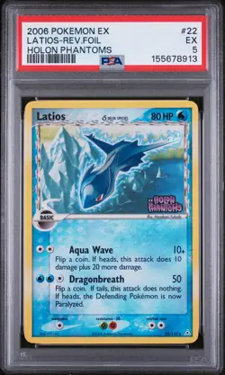 Latios-Rev.foil - Pokemon Holon Phantoms #22 PSA 5 - Image 1