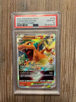 Charizard Vstar 2022 Pokemon Brilliant Stars PSA 10 Gem Mint - Image 1