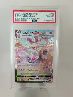 Pokemon Sylveon Vmax Evolving Skies 212/203 Secret Rare Full Alt Art PSA 10 - Image 1