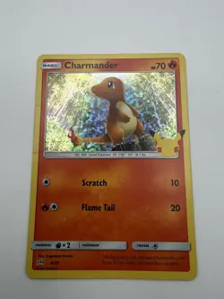 1x Pokemon Charmander 9/25 HOLO 25th Anniversary Mcdonalds Promo 2021 Card - MP - Image 1