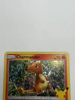 1x Pokemon Charmander 9/25 HOLO 25th Anniversary Mcdonalds Promo 2021 Card - MP - Image 3