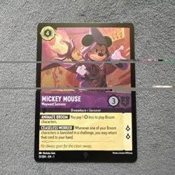 Disney Lorcana Mickey Mouse Wayward Sorcerer 51/204 Super Rare Foil - Image 1