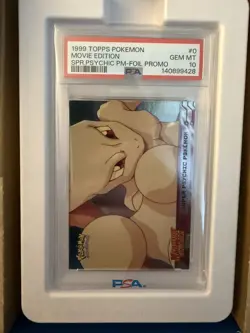 1999 Pokemon Mewtwo Super Psychic Topps Movie Edition Promo Card PSA 10 Graded - Image 1