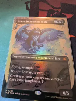 Maha Its Feathers Night Bloomburrow Borderless Card Near Mint Condition NM MTG - Image 1