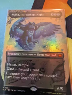 Maha Its Feathers Night Bloomburrow Borderless Card Near Mint Condition NM MTG - Image 3