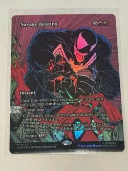 Savage Beating (Borderless) -Foil Near Mint MTG Marvel Eternal-Legal - Image 1