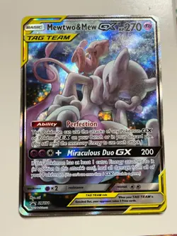 Pokemon Mewtwo and Mew GX TCG Sun & Moon Holo Promo Card #SM191 Near Mint - Image 1