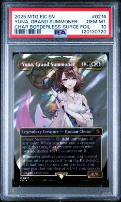 2025 MTG FINAL FANTASY COMMANDER #0216 YUNA, GRAND SUMMONER PSA 10 - Image 1
