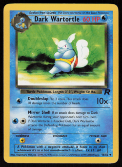 Dark Wartortle 46/82 Uncommon Team Rocket Pokemon Unlimited LP - Image 1