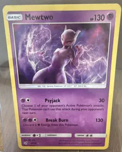 Pokemon Mewtwo Holo Rare TCG Card Detective Pikachu 12/18 - Image 1