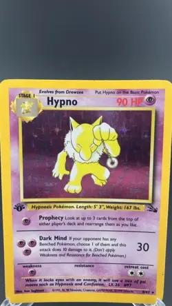 Pokemon - Hypno 8/26 - Base Set 1st Edition Holo Rare - MP - Image 1
