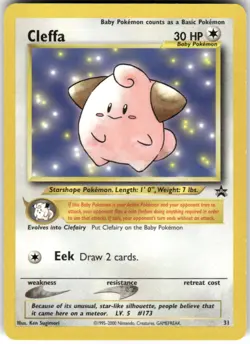 Cleffa 31 Promo Wizards Black Star Promos Pokemon Moderately Played - Image 1