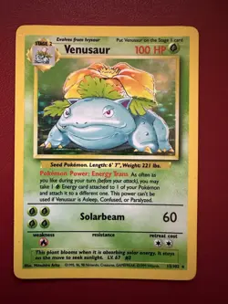 Pokemon TCG Venusaur Base Set Holo Unlimited Rare Card 15/102 - Image 1