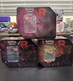 Set of 3 | Pokemon TCG: Destined Rivals Team Rocket Tins | Factory Sealed! - Image 1