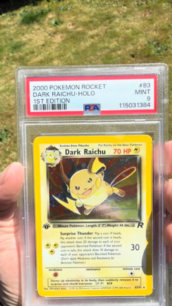 Dark Raichu 83/82 Team Rocket 1st Edition Holo PSA 9 SWIRL 2000 Pokemon WOTC - Image 2