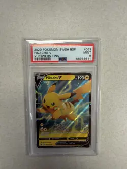 Pikachu V 2019-22 Pokemon Sword and Shield Black Star Promos #SWSH063 (PSA 9) - Image 1