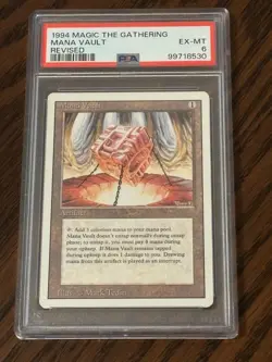 PSA 6 EX-MT -- Mana Vault -- Revised Edition -- 1994 Magic: The Gathering MTG - Image 1