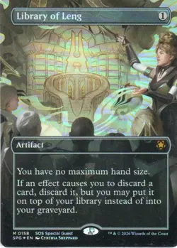 MTG: Special Guests: Foil Borderless Library of Leng: Lightly Played Condition - Image 1