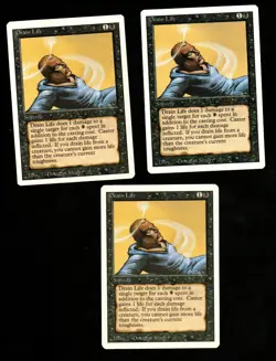 3x MTG Drain Life - Revised Edition - Regular Common - LP - Single Owner - Image 1