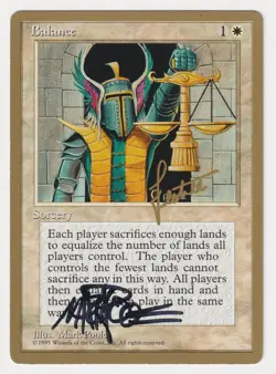 Signed Balance MP World Championships Artist Mark Poole 1996 WOTC MTG Magic Rare - Image 1
