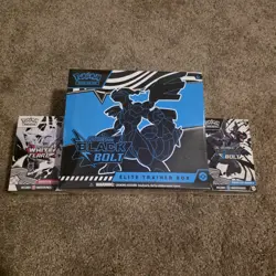 Pokemon TCG Black Bolt Elite Trainer Box ETB Booster Bundle Combo White Flair - Image 1