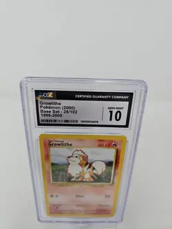 1999-2000 POKEMON BASE SET GROWLITHE #28 🔥CGC GEM MINT 10🔥 - Image 2