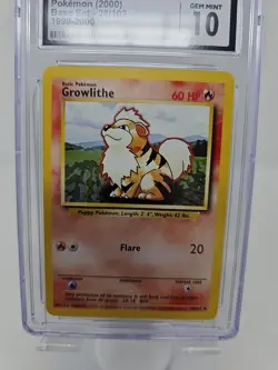 1999-2000 POKEMON BASE SET GROWLITHE #28 🔥CGC GEM MINT 10🔥 - Image 4