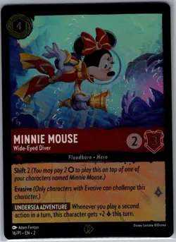 Minnie Mouse - Wide-Eyed Diver 16/P1 Foil Disney Lorcana Promo Cards - NM - Image 1