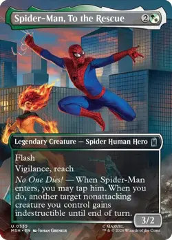 Spider-Man, To the Rescue (Borderless) 335 Marvel Super Heroes Foil NM/M MTG - Image 1