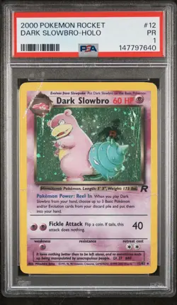 Dark Slowbro 12/82 Team Rocket Holo 2000 Pokemon Card PSA 1 POP 15 - Image 1