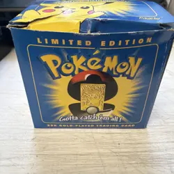 Pokemon Burger King 23k Gold Plated Trading Card Pikachu Blue Box Unopened - Image 2