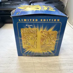 Pokemon Burger King 23k Gold Plated Trading Card Pikachu Blue Box Unopened - Image 3