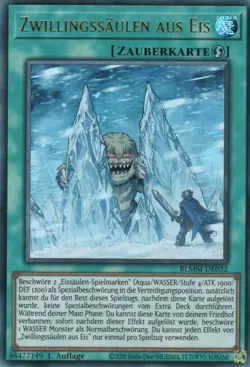 yugioh 1x Zwillingssaulen aus Eis BLMM-DE032 ULTRA 1AUFLAGE DEUTSCH - Image 1