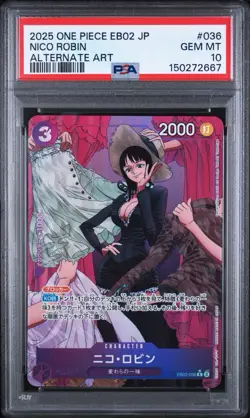 2025 One Piece Japanese EB02-ANIME 25TH Collection 036 NICO ROBIN Alt Art PSA 10 - Image 1
