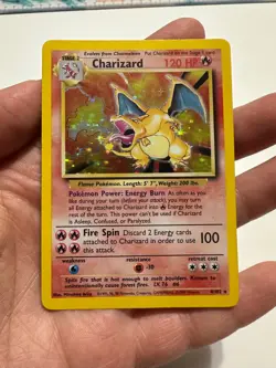 Vintage Pokemon Base Set Unlimited Charizard 4/102 Holo Rare TCG - Image 2