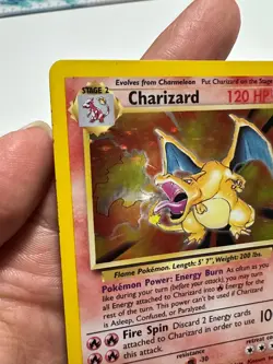 Vintage Pokemon Base Set Unlimited Charizard 4/102 Holo Rare TCG - Image 3