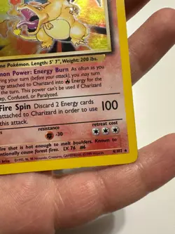 Vintage Pokemon Base Set Unlimited Charizard 4/102 Holo Rare TCG - Image 5